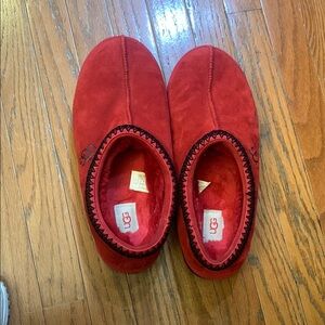 UGG Red Moccasin-Style Slippers
